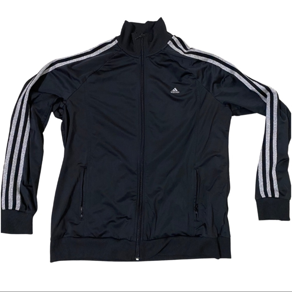 Rare Sparkle Adidas 3 Stripe Zip Up